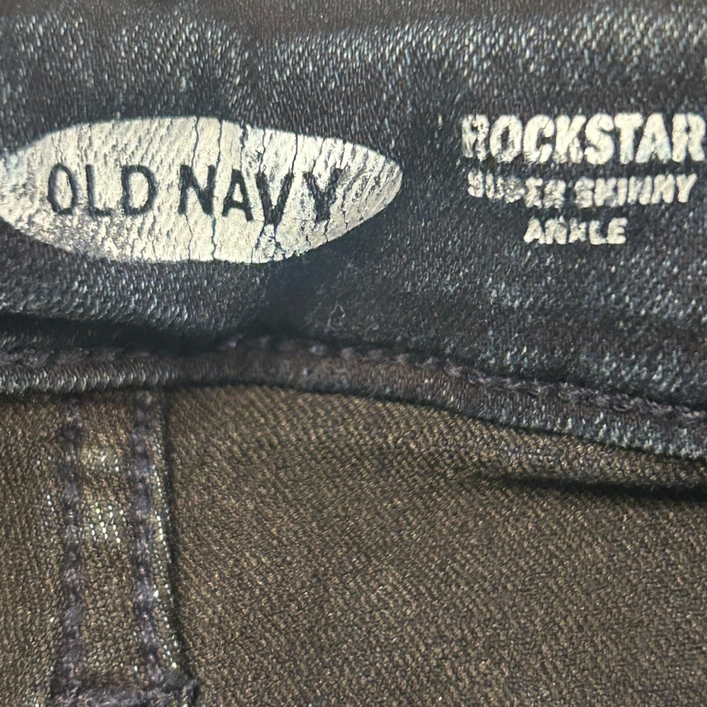 Old Navy Women’s Rockstar Indigo Distressed Cuff Super Skinny‎ Ankle Jeans 10 - Picture 8 of 8